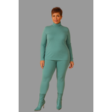 Dusty Teal Butter Soft Turtleneck & Legging Set