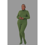 Army Green Buttery Soft Turtleneck & Legging Set