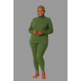 Army Green Buttery Soft Turtleneck & Legging Set