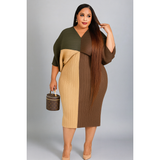 Color Block Midi Dress
