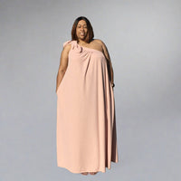 One Shoulder Bow Tie Maxi Dress
