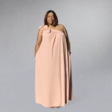 One Shoulder Bow Tie Maxi Dress