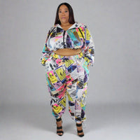 Multi-colored 2-piece lined drawstring Blakey Jogger Set