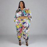 Multi-colored 2-piece lined drawstring Blakey Jogger Set