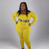 Mustard Off the Shoulder Jumper