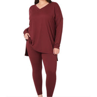 Long Sleeve V-Neck Legging Set
